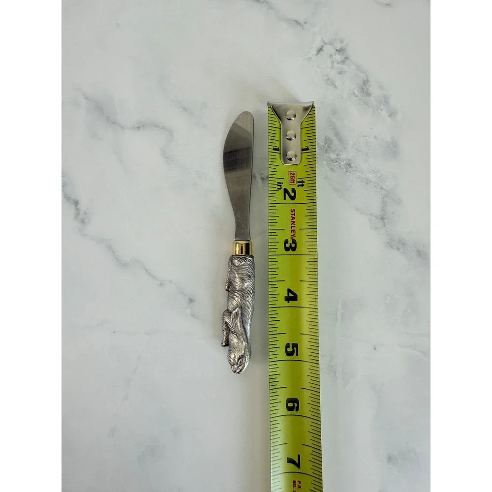 Vintage Arthur Court Rabbit Butter Cheese Spreader Knives 5 1/8